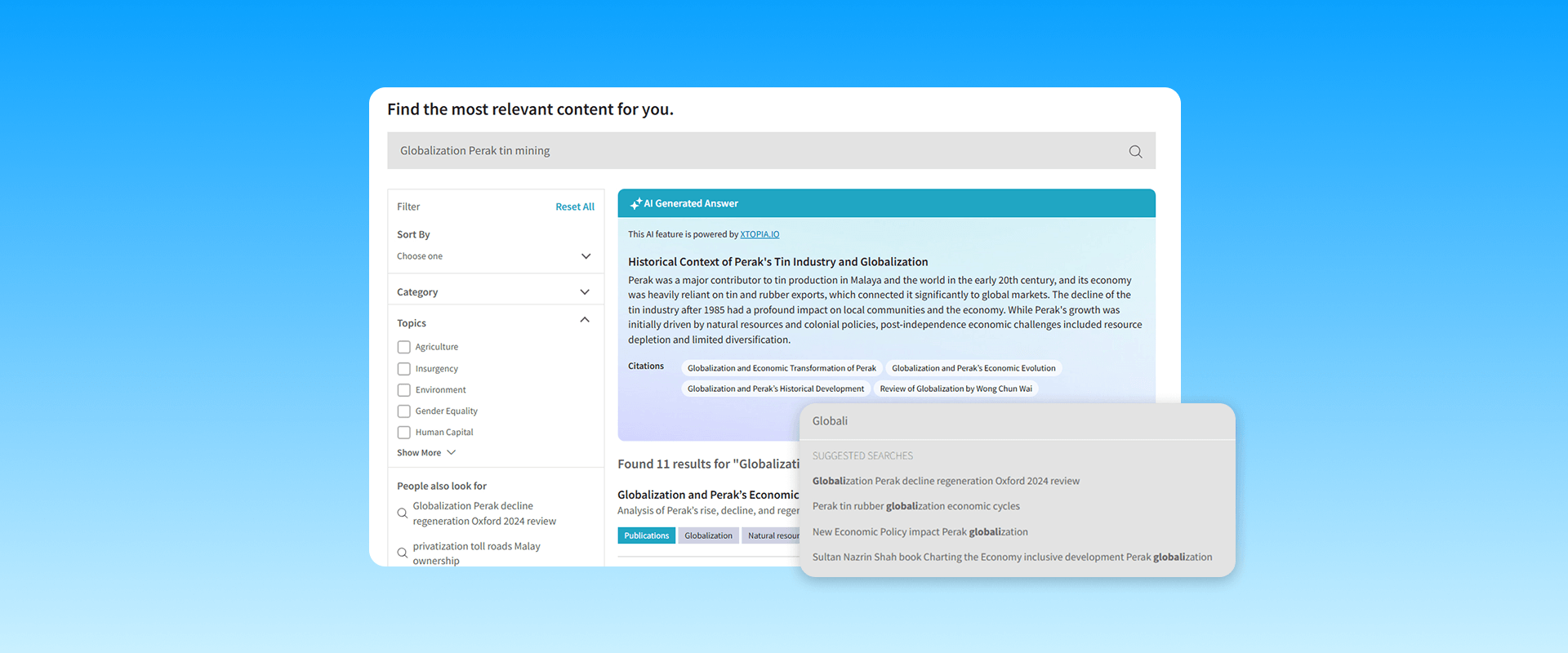XTOPIA AI Smart Search