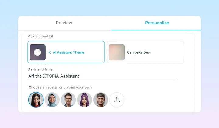 XTOPIA AI Assistant onboarding UX